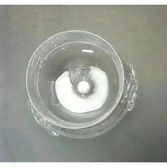 Anthropologie Dolce Candy Jar Footed Clear Hand Blown Art Glass Leaves (No Lid) - Picture 4 of 5